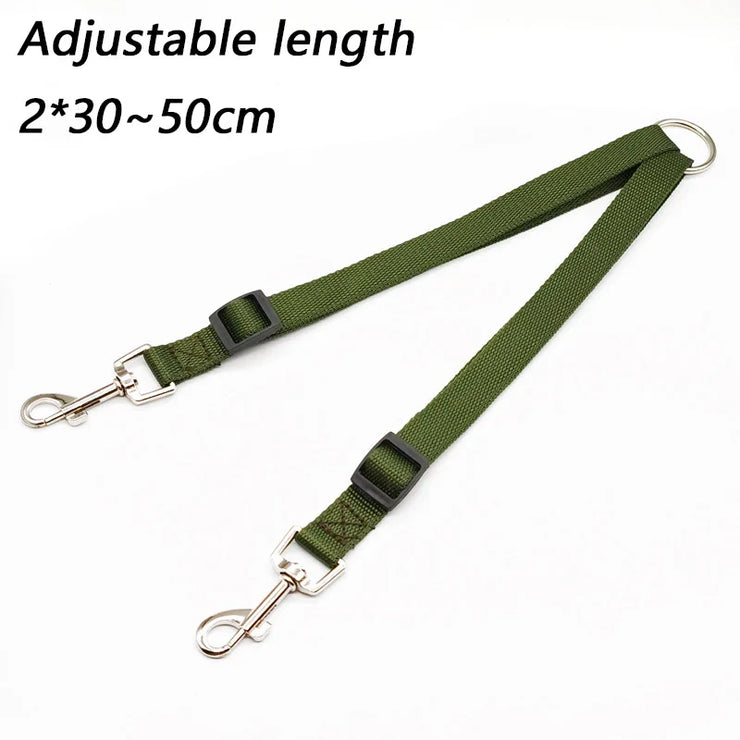 dual leash coupler forest green