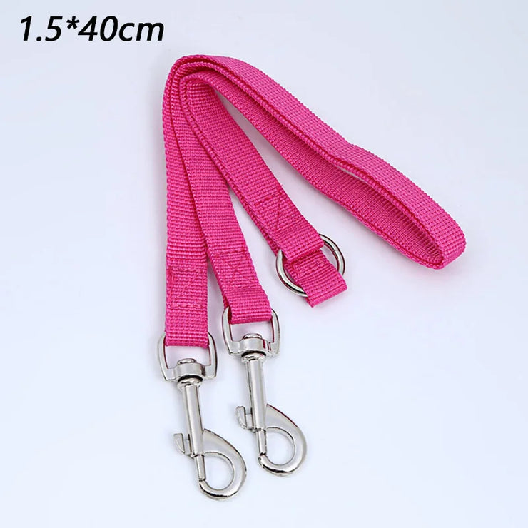 dual leash coupler pink