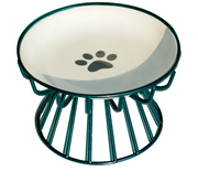 raised cat plate green and paw